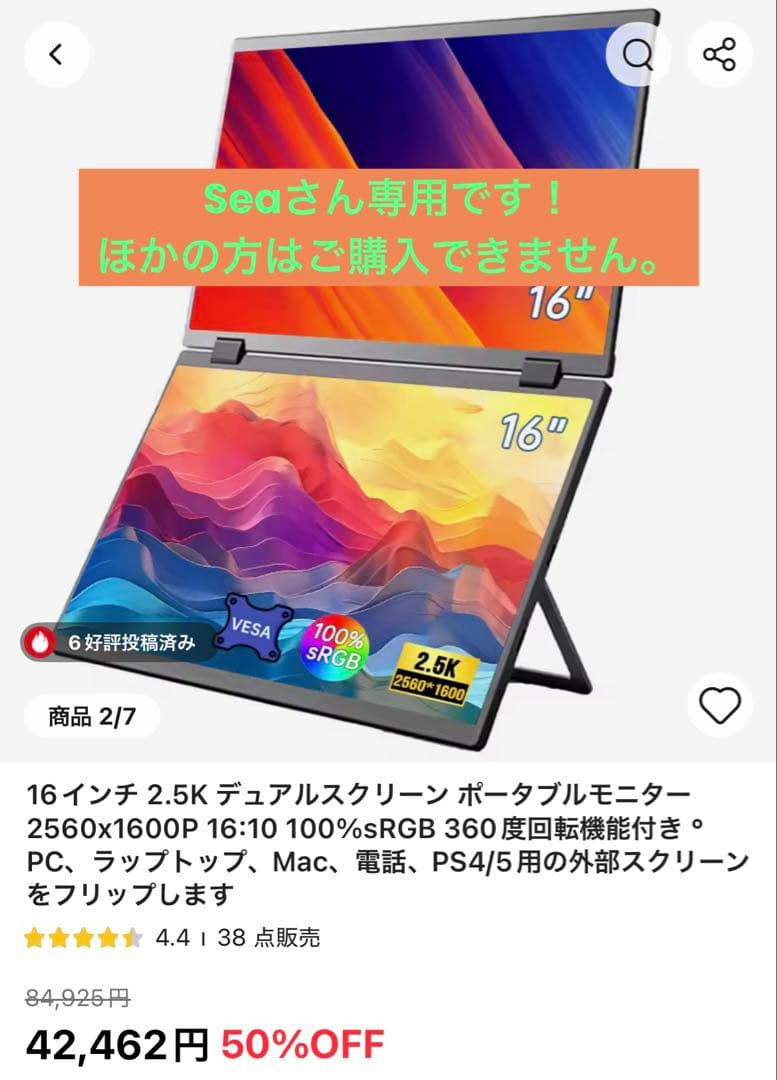 中華製　ポータブル　デュアルモニター