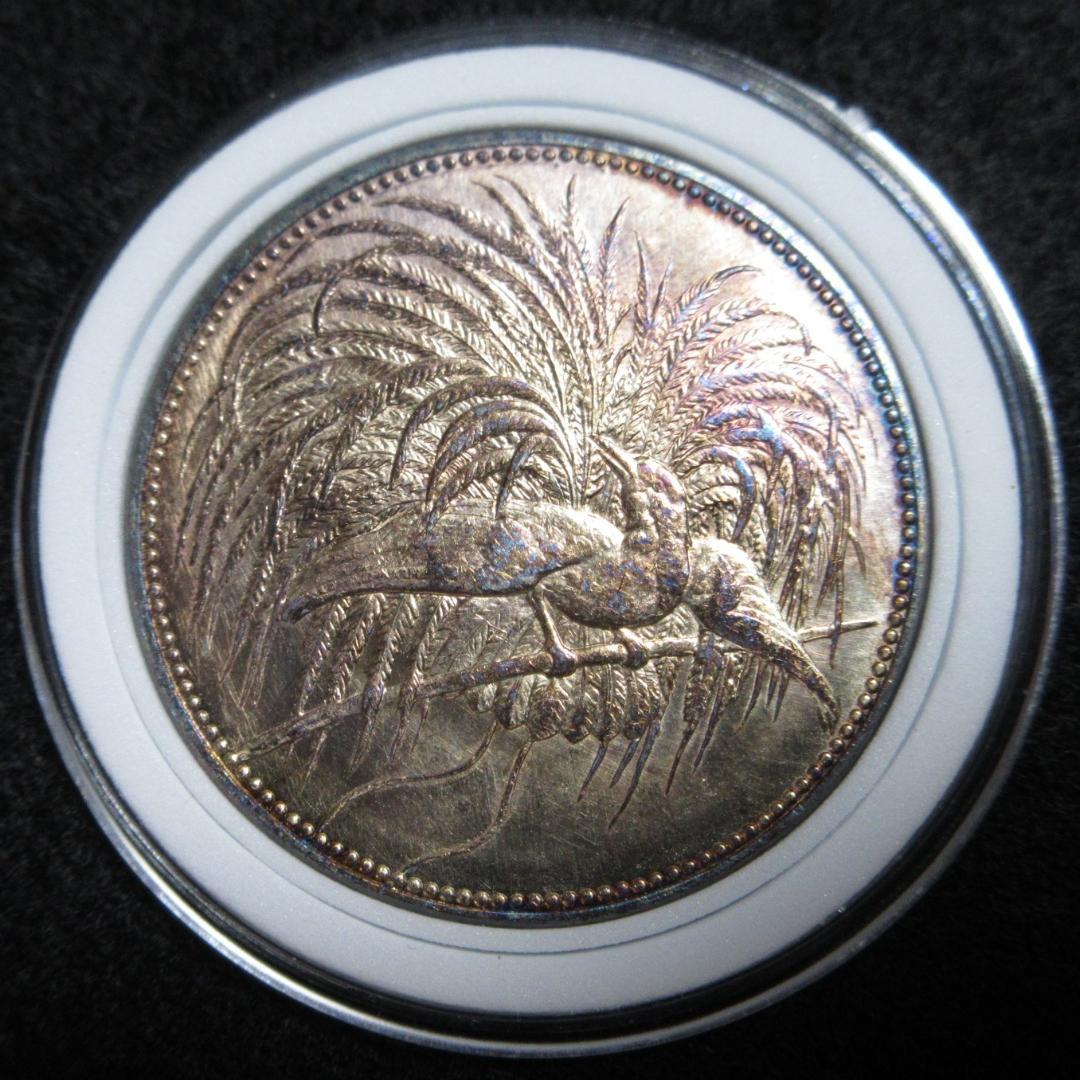 ドイツ古銭 ニューギニア極楽鳥 ５マルク銀貨 1894年