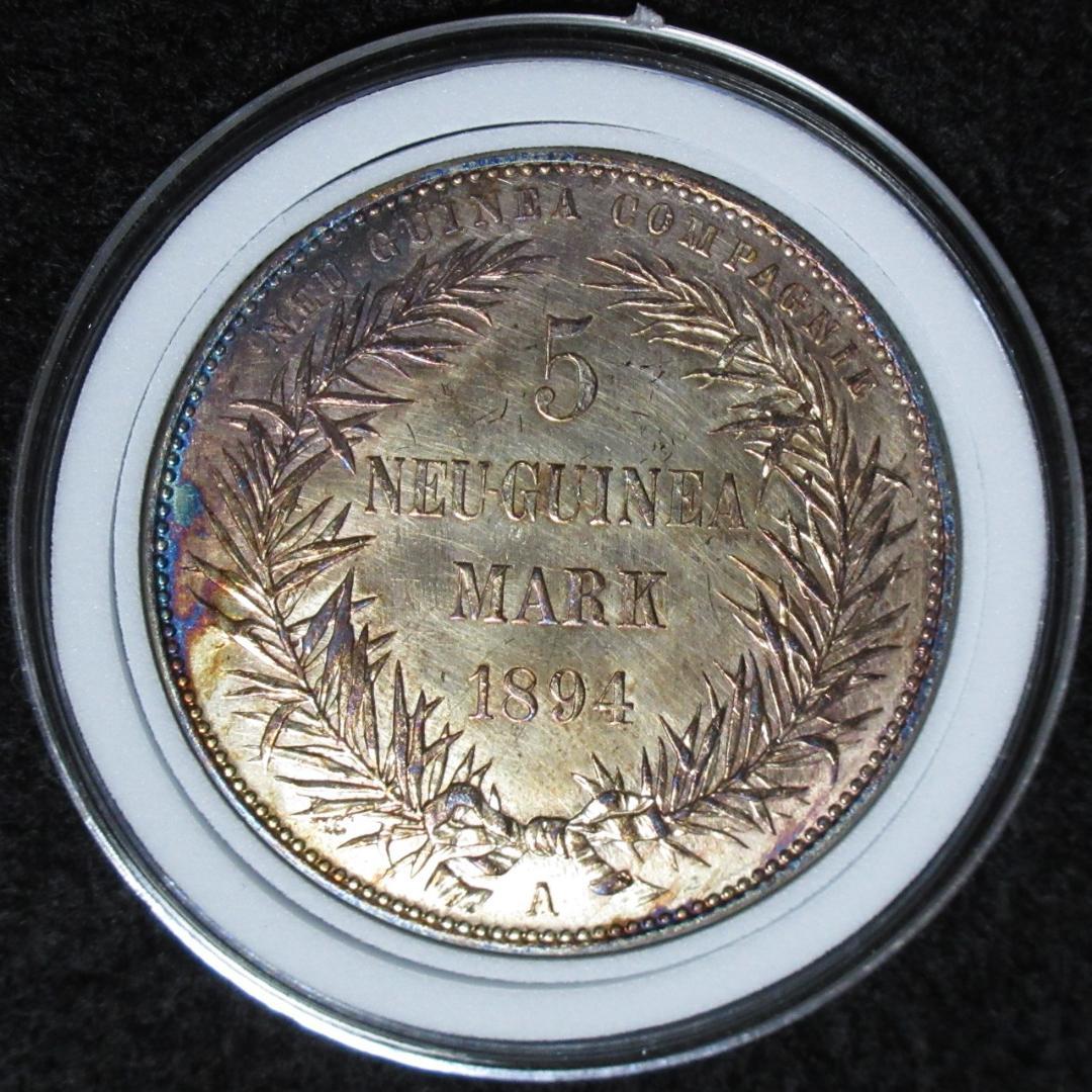 ドイツ古銭 ニューギニア極楽鳥 ５マルク銀貨 1894年