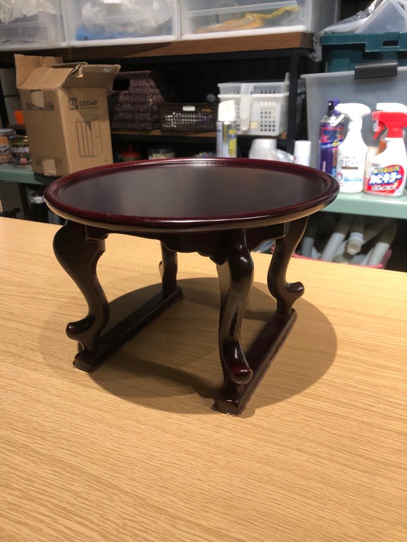 韓国伝統 漆塗り丸膳 ソバン（小盤）21.5cm アンティーク　ちゃぶ台