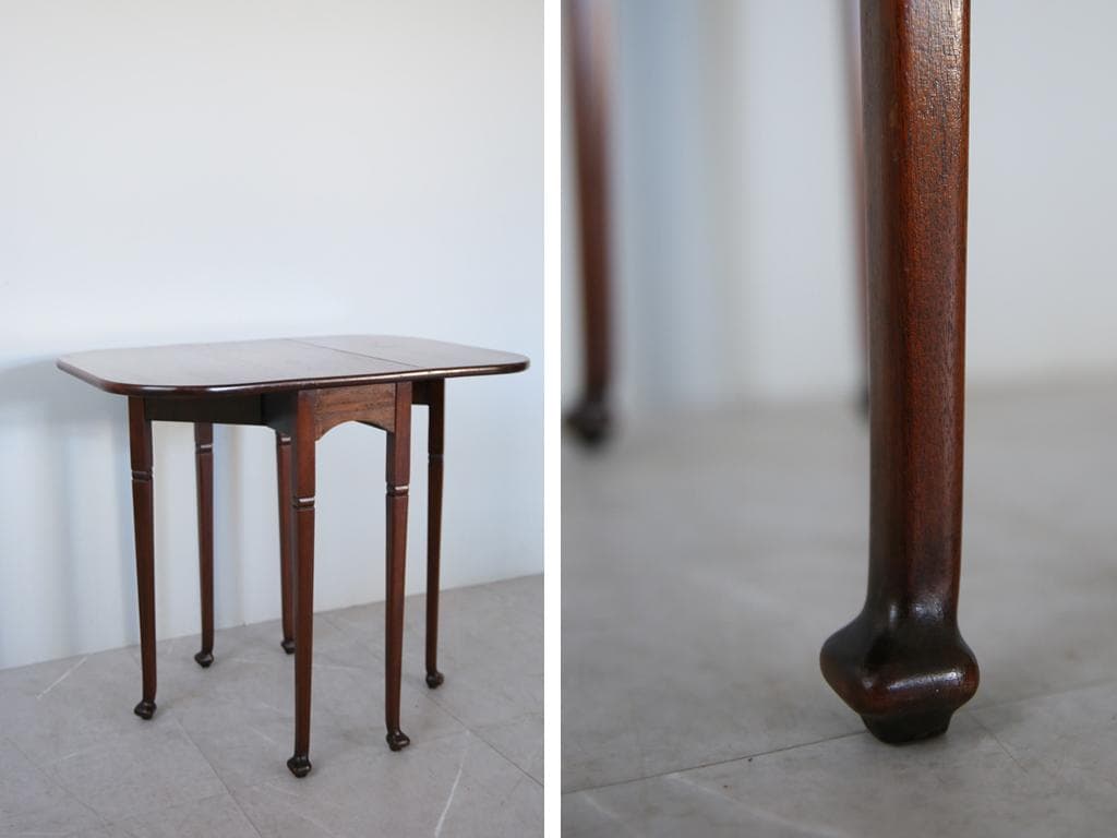 英国アンティーク木製ゲートレッグテーブル/ダイニング机/バタフライ(92-62)