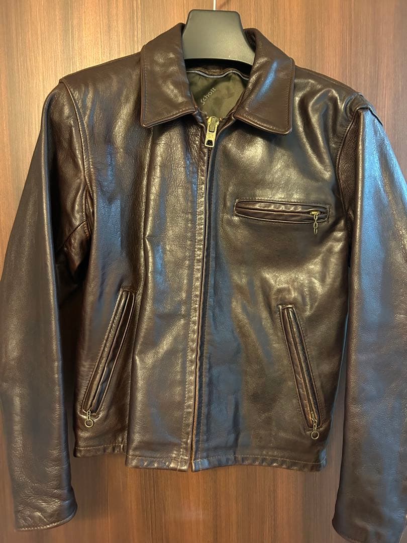 【値下げ中】Schott レザージャケット 本革 ブラウン