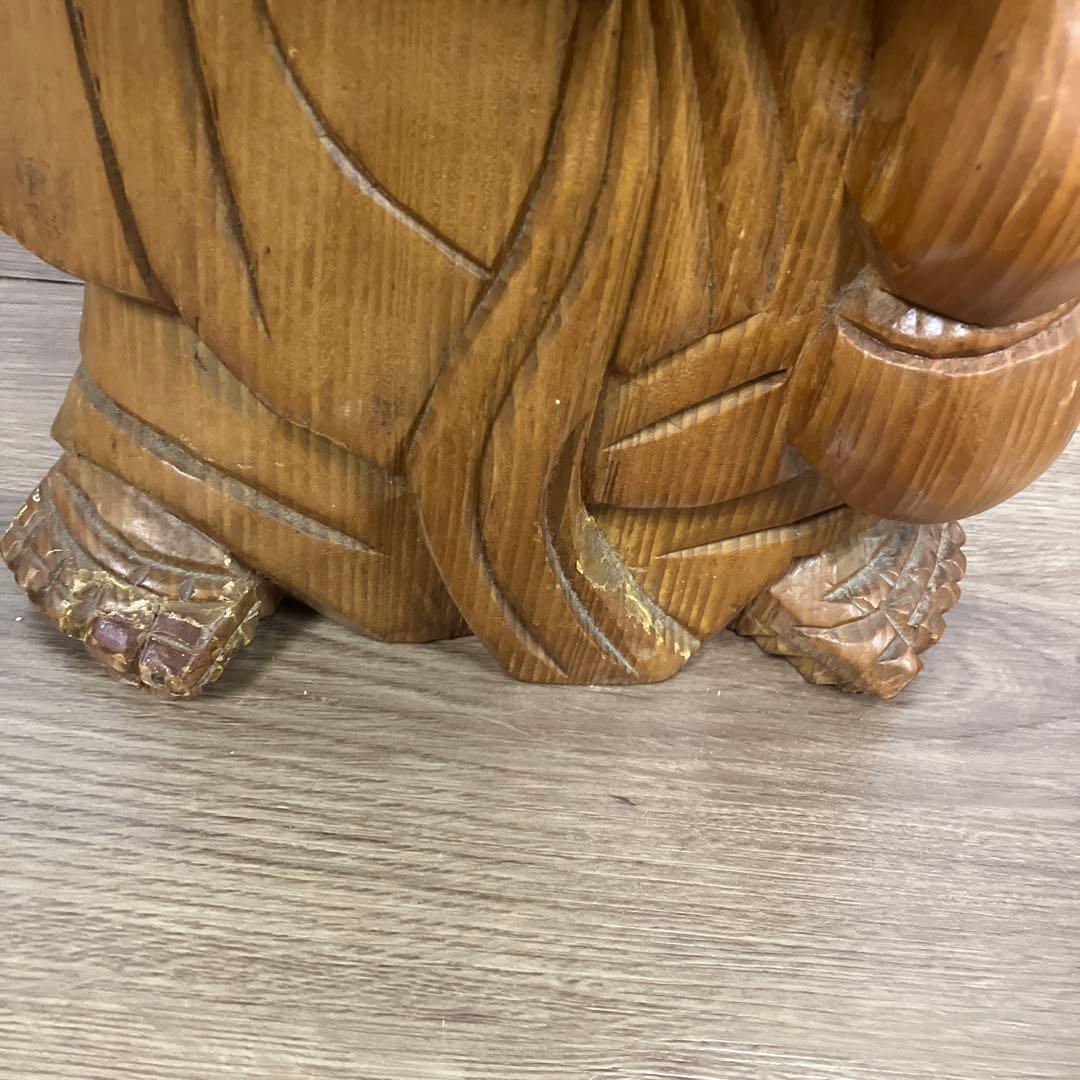 E-4 布袋様 布袋尊 七福神 木彫り 仏像 縁起物 開運 招福 商売繁盛 置物