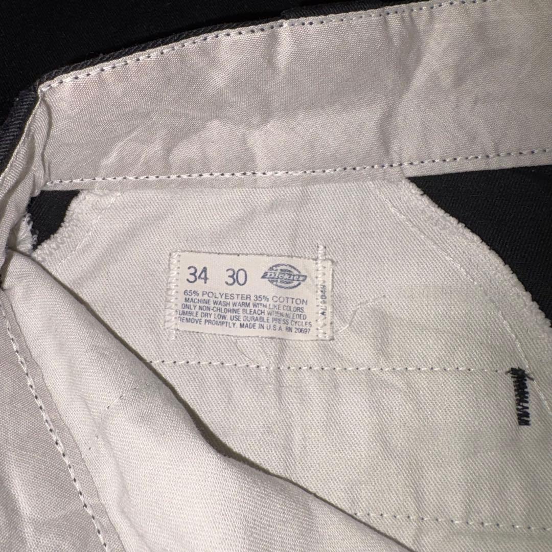 80s Dickies 874 チビタグ ブラック チノパン 34 USA製