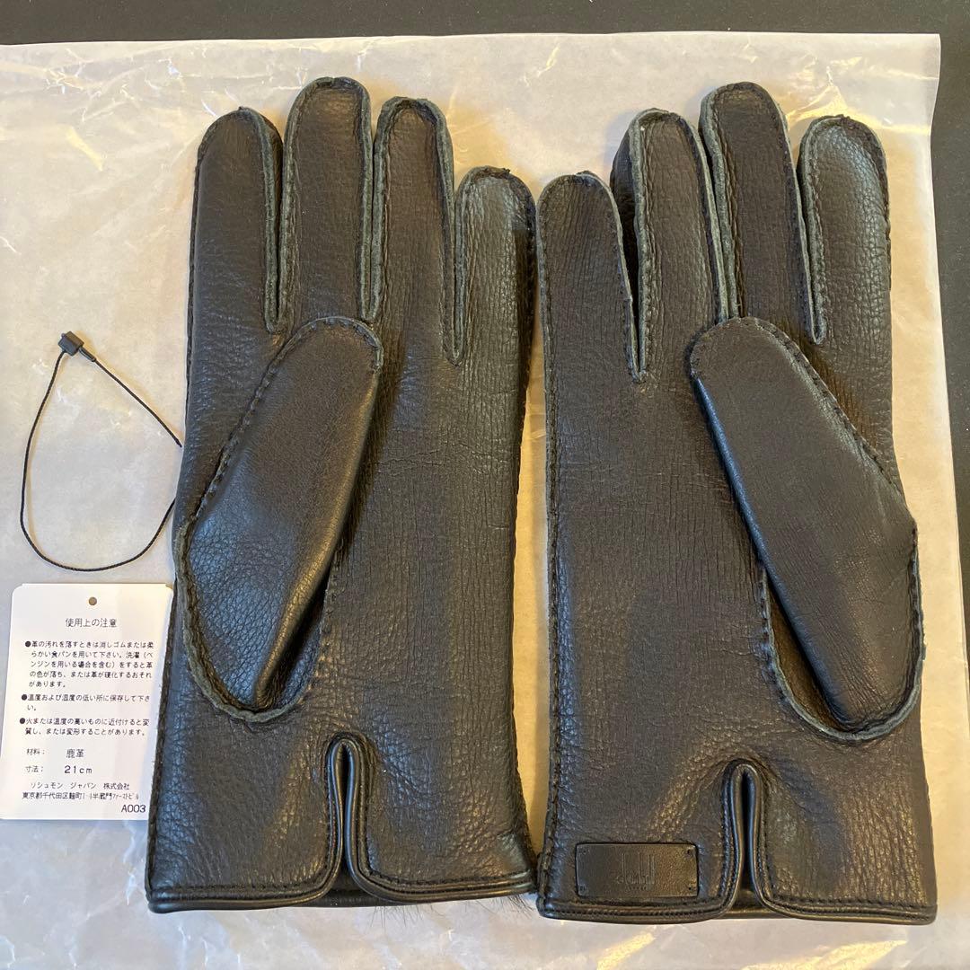 dunhill イタリア製 ディアスキン（鹿）手袋 黒