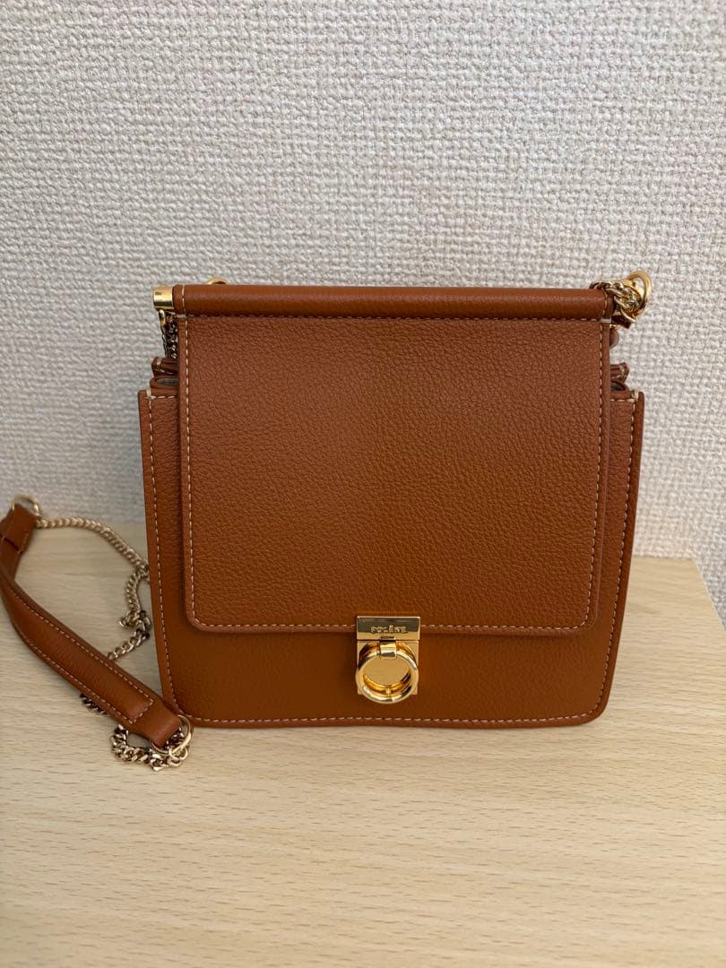 POLÈNE NUMÉRO SEPT mini ショルダーバッグ キャメル