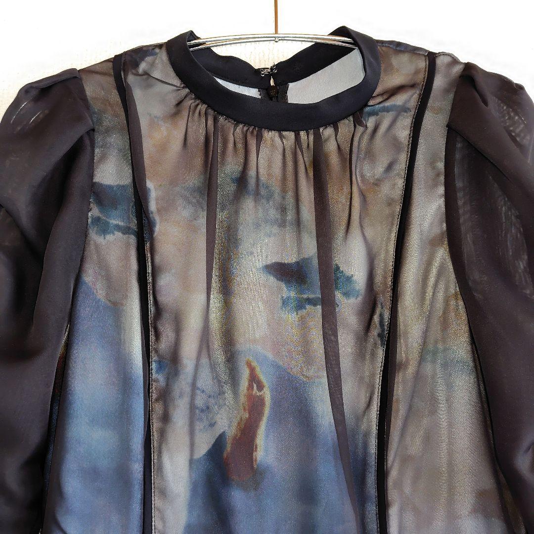 佐藤 Callarusシフォンプリーツデザインロング丈 ワンピースドレス