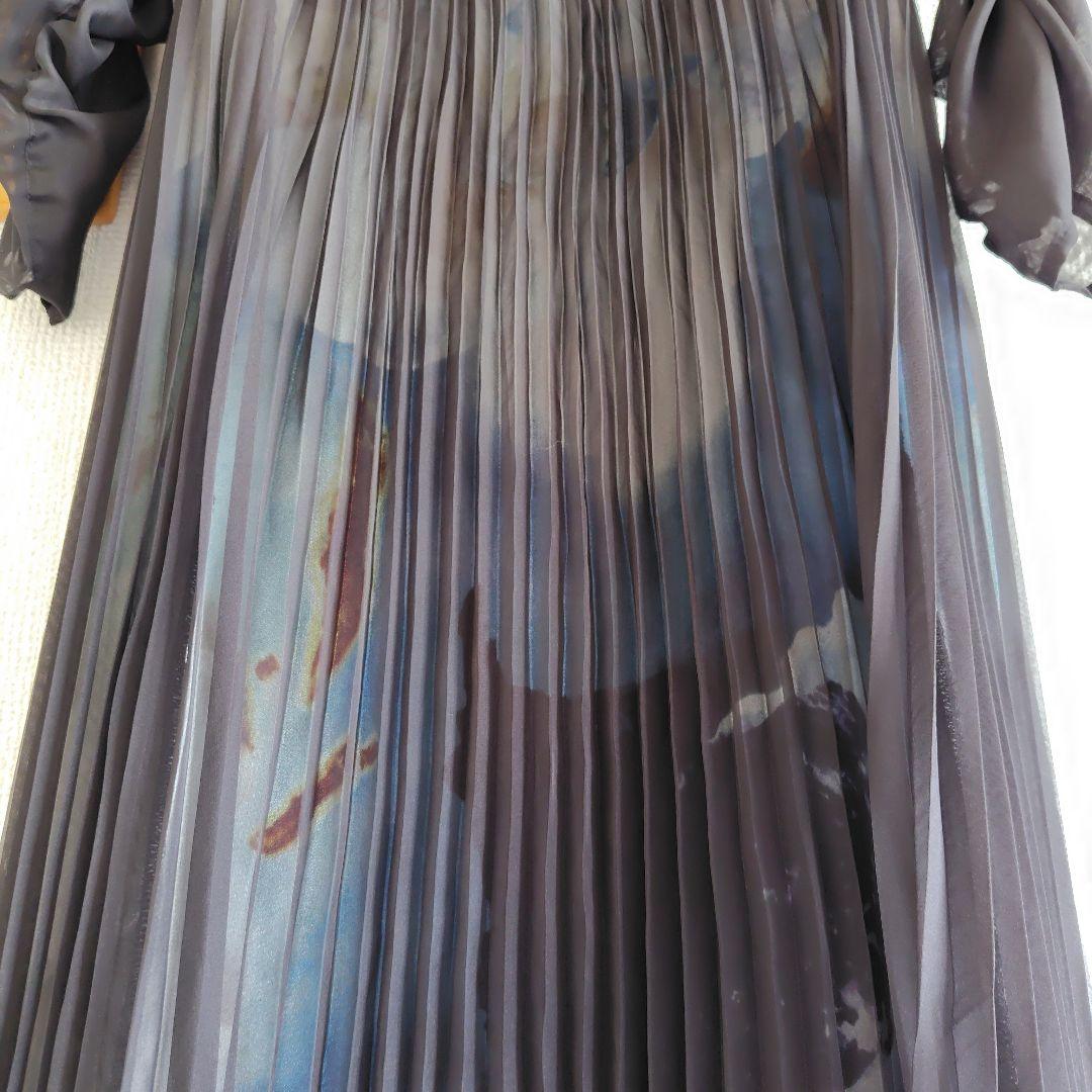 佐藤 Callarusシフォンプリーツデザインロング丈 ワンピースドレス