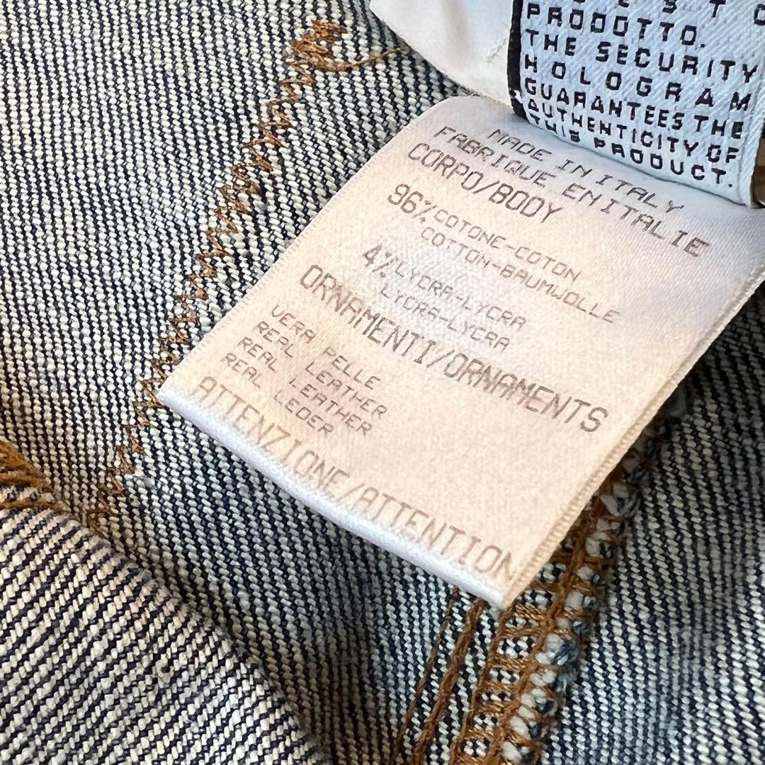 ロベルトカヴァリ ヴィンテージ デニム マーメイド スカート 革 ポケット 希少