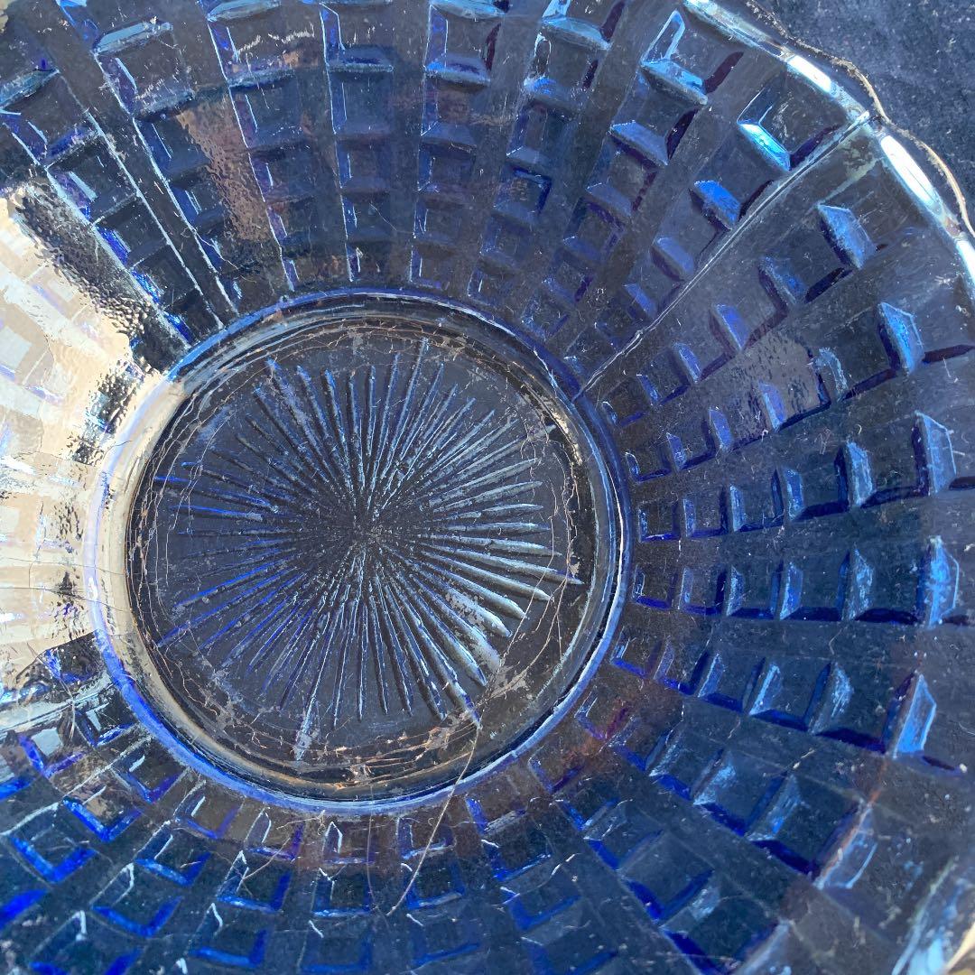 アンティークプレスガラスプレートボール