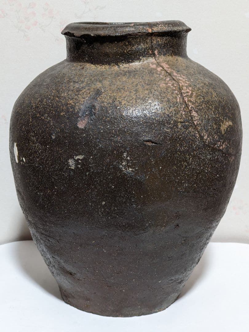 ♦古丹波 焼締め壺 室町時代〜桃山時代 花器花活 置物飾り古美術品 骨董品