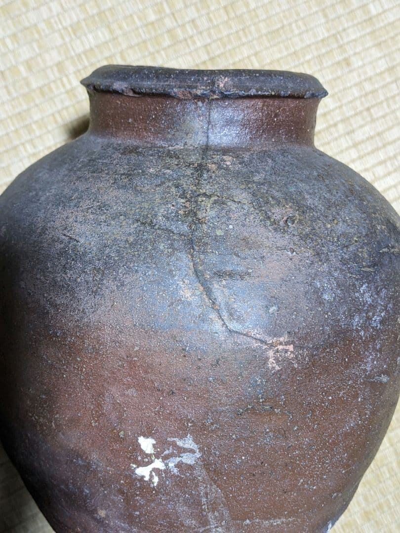 ♦古丹波 焼締め壺 室町時代〜桃山時代 花器花活 置物飾り古美術品 骨董品
