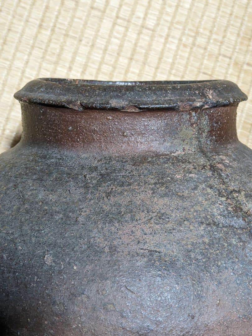 ♦古丹波 焼締め壺 室町時代〜桃山時代 花器花活 置物飾り古美術品 骨董品