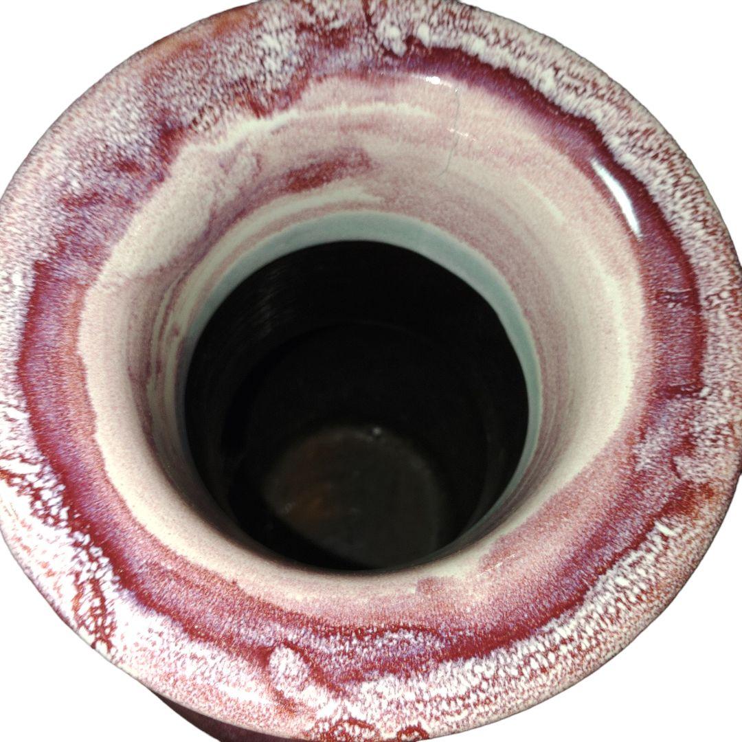 しがらき焼　海鼠釉双耳花瓶