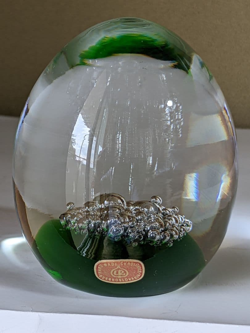 ♦ヴィンテージ物 チェコスロバキア ガラス工芸 ペーパーウェイト 置物 骨董品