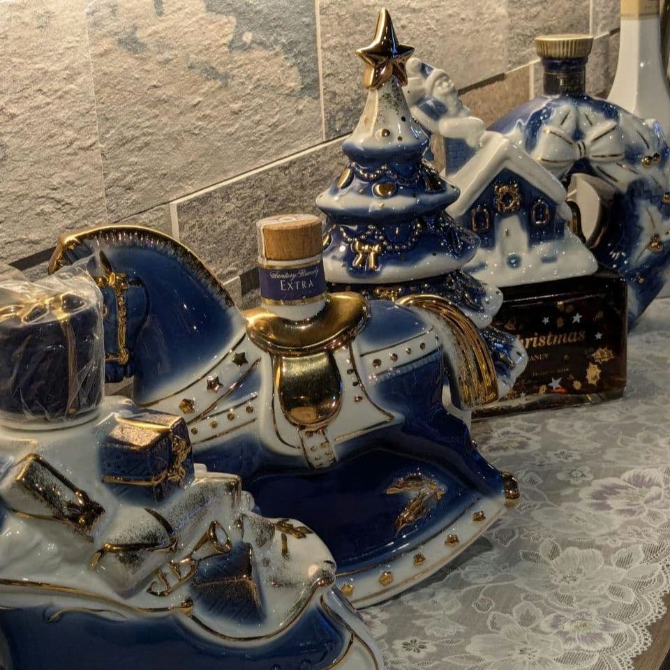 SUNTORY BRANDY〈クリスマス陶器ボトル★5TYPE・5本〉未開栓