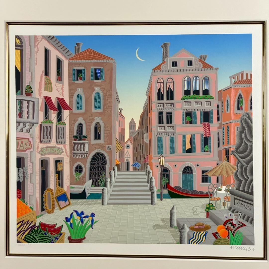 美品トーマス・マックナイト「ベニス」シルクスクリーン 直筆サイン入 イタリア