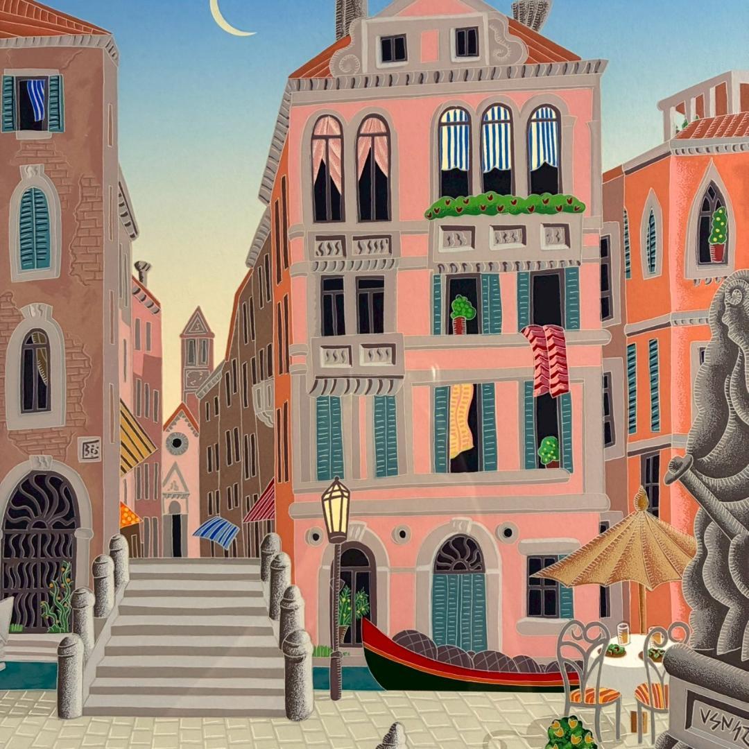 美品トーマス・マックナイト「ベニス」シルクスクリーン 直筆サイン入 イタリア