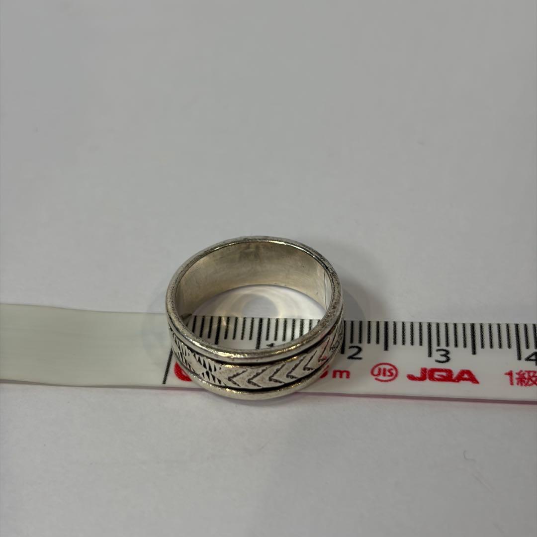 ナバホ族 ブルースモーガン作 スタンプワークリング インディアンジュエリー15号