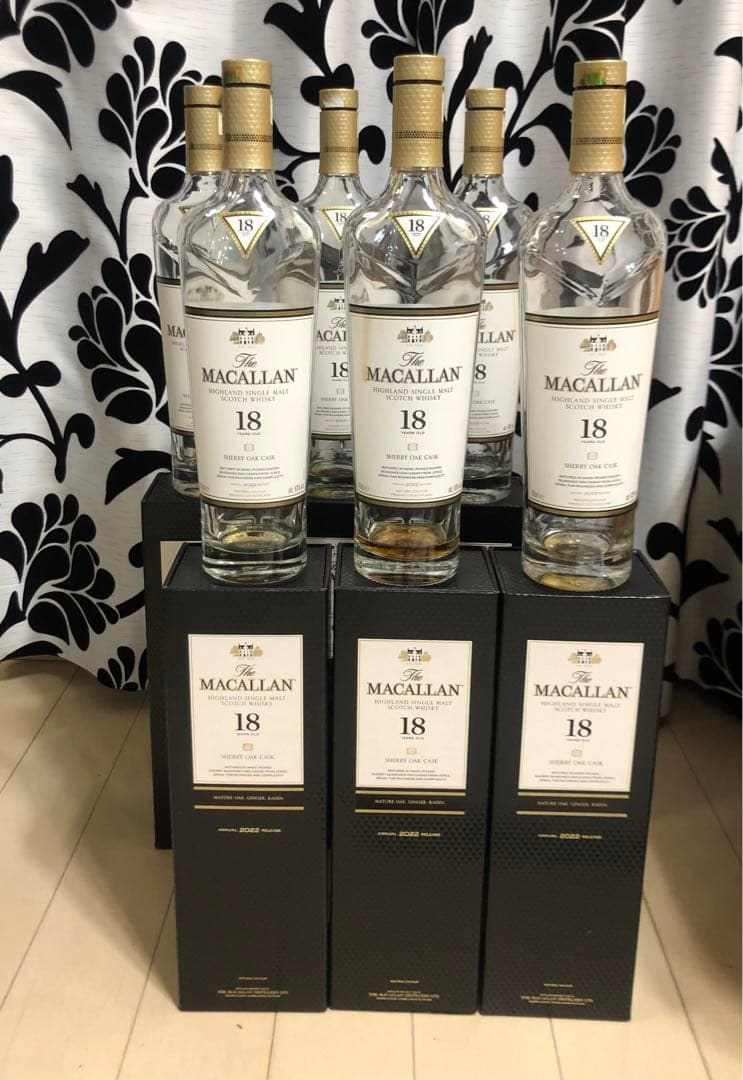 MACALLAN マッカラン 18年 シェリーオーク 700ml空瓶 6本 空箱