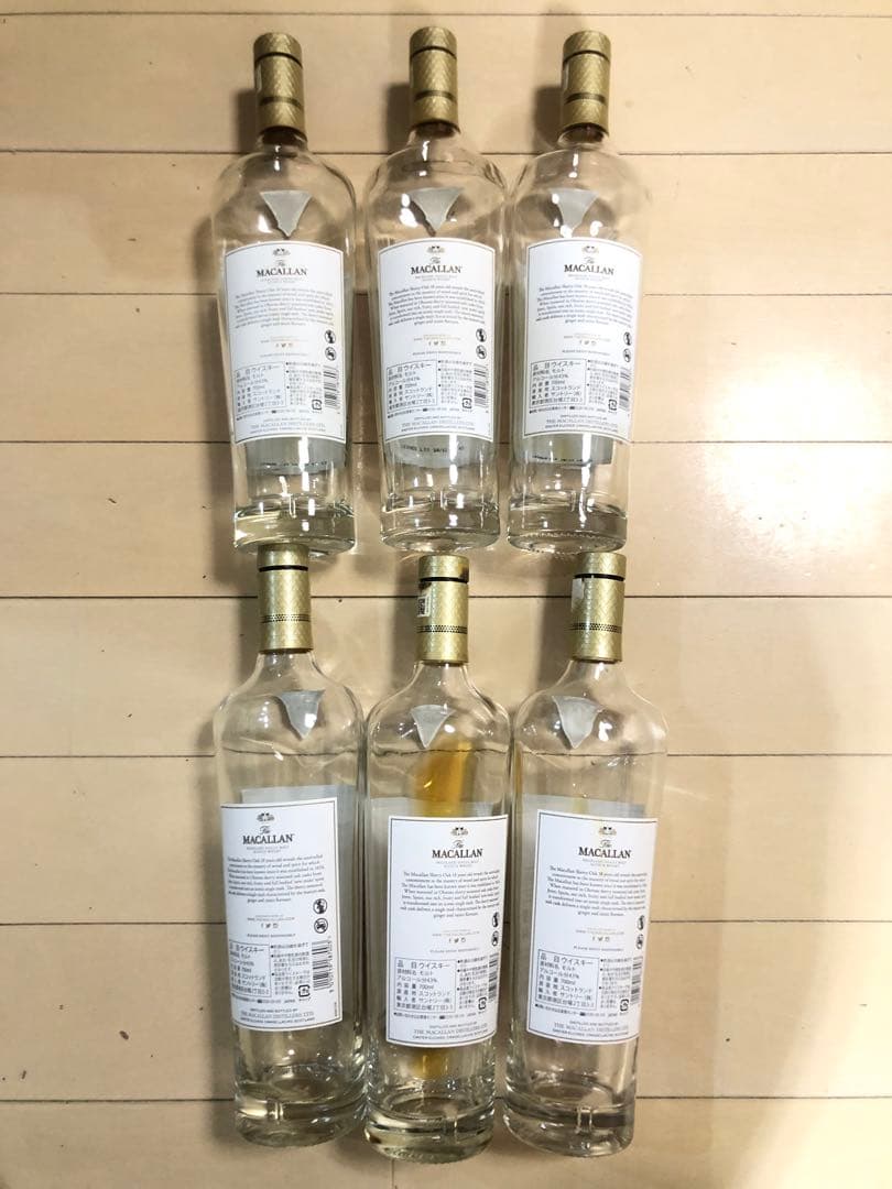 MACALLAN マッカラン 18年 シェリーオーク 700ml空瓶 6本 空箱