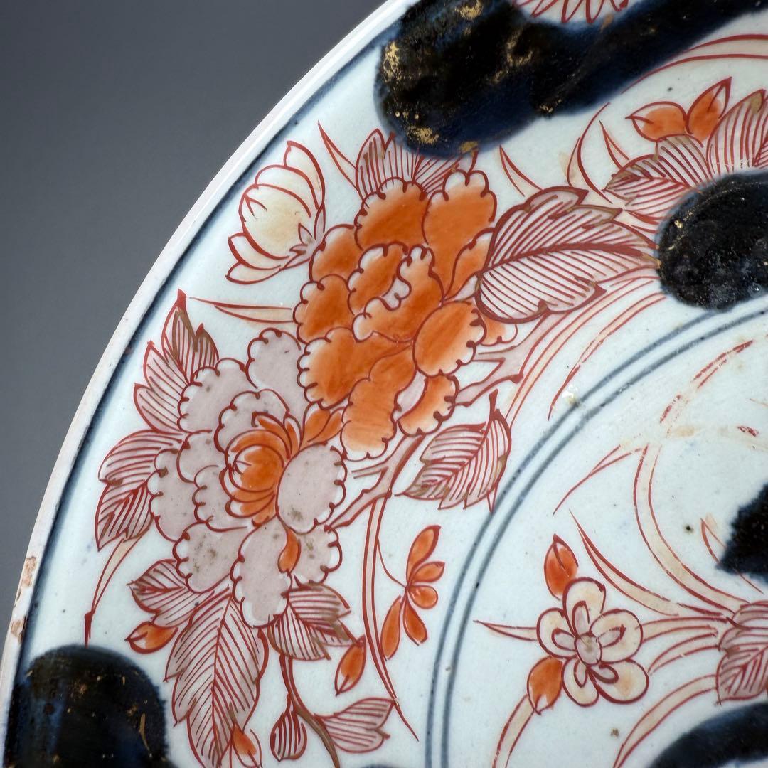 元禄伊万里　古伊万里　色絵菊花瓶文皿　約28cm　古美術　豪商旧蔵　圧倒的存在感