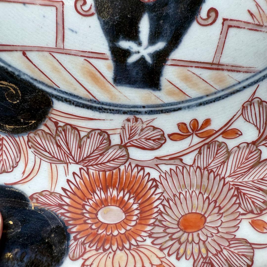 元禄伊万里　古伊万里　色絵菊花瓶文皿　約28cm　古美術　豪商旧蔵　圧倒的存在感