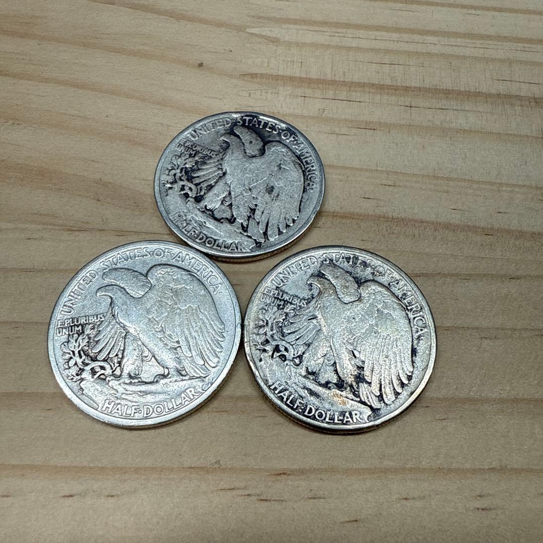 ウォーキングリバティ半ドルセット 1942年 2枚1945年1枚