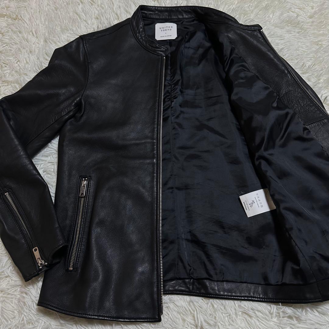 希少 レザー ライダース ジャケット 羊革 M