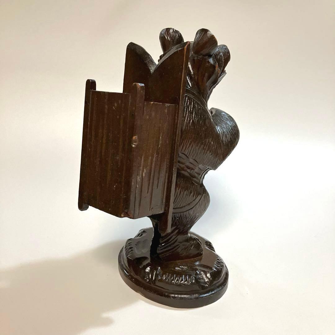 世界の民芸　スイス　ブリエンツ　木彫りの熊　木彫り熊　背負子　木彫熊　ブラシ入れ