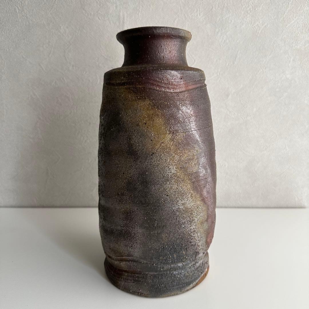 高原昌治 備前 花器 旅枕 花入 共箱