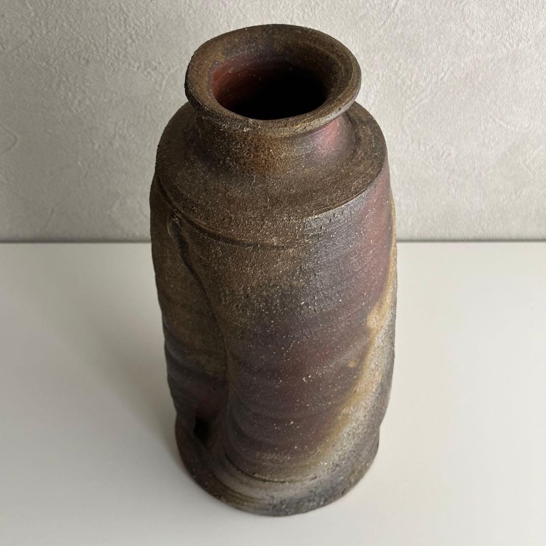 高原昌治 備前 花器 旅枕 花入 共箱