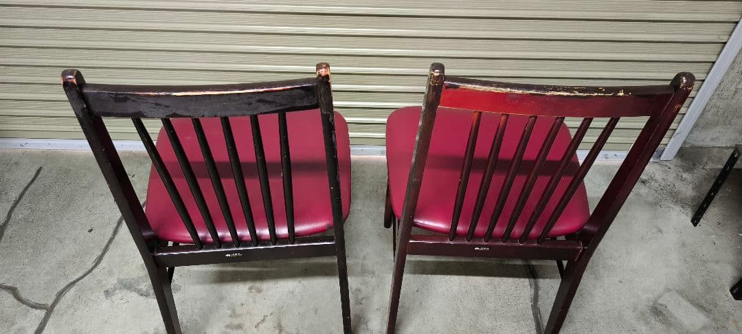 オールドカリモク ダイニングチェア 2脚セット 椅子 木製 ヴィンテージ