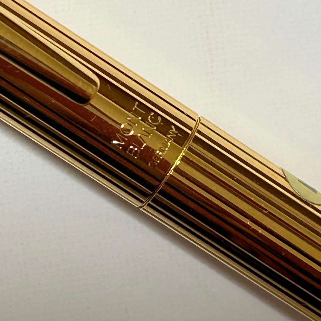 未使用　モンブラン万年筆 ゴールドカラー　リブデザイン　585 ケース　付