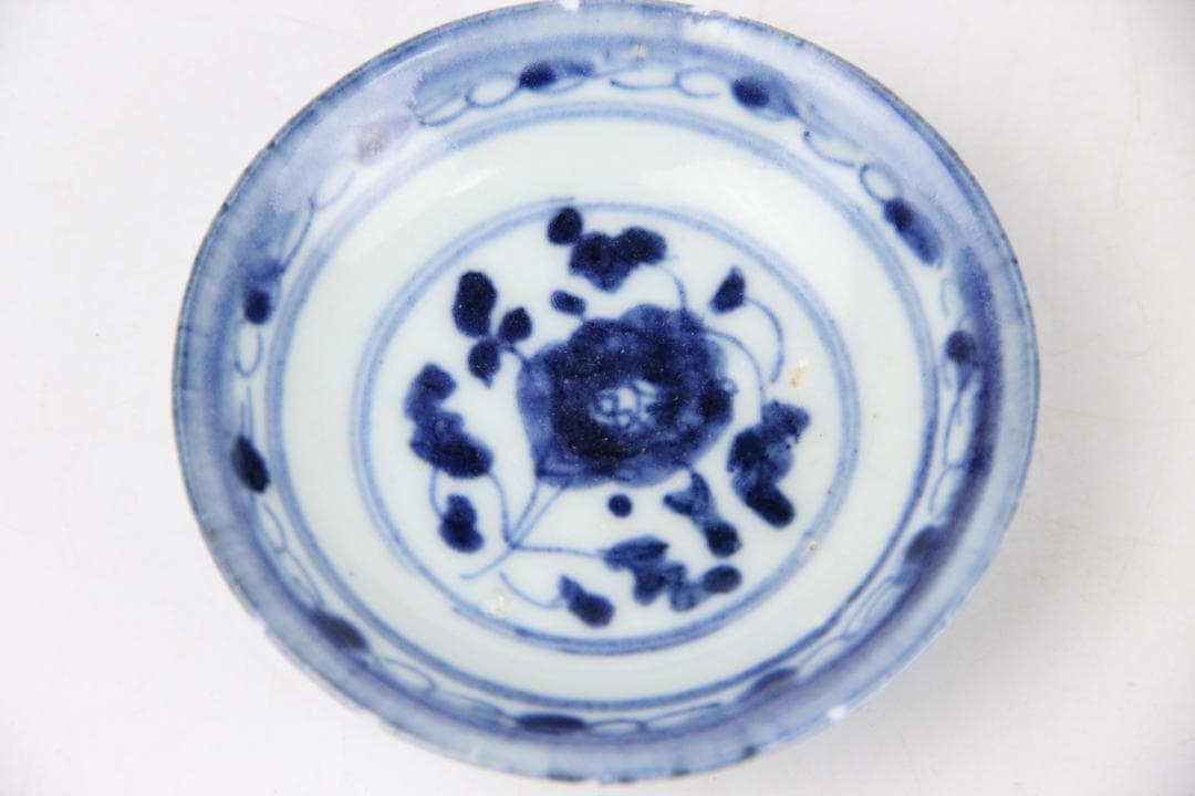 中国 安南 清時代 唐草紋樣青華染付 碗 盃　まとめ売6点 EY11-12