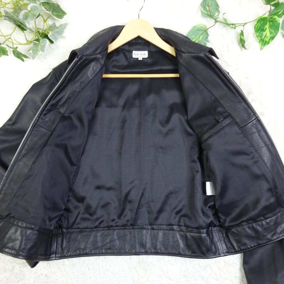 美品　ポールスミス　カウレザー　牛革　シングルライダース　L　ブラック