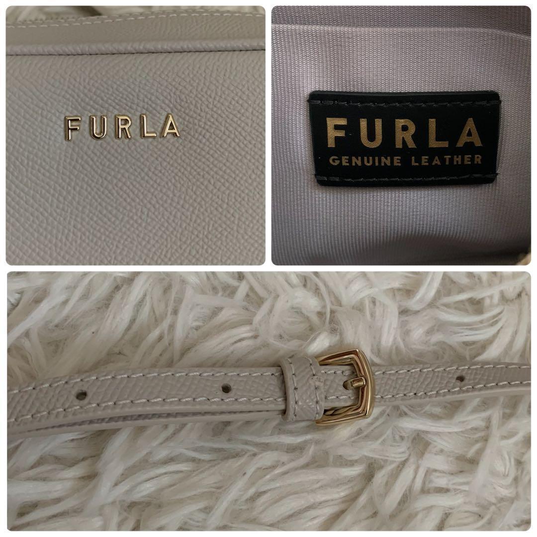 新品✨フルラ ショルダーバッグ 現行 リリー ダブルジップ レザー グレー