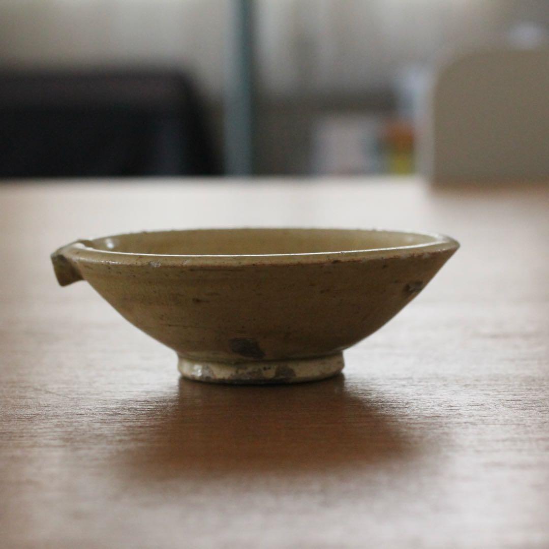 黄瀬戸の片口　骨董　古道具