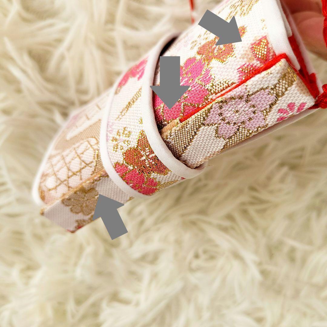 【7歳】七五三 はこせこセット 流水 小花 ホワイト ピンク系 日本製