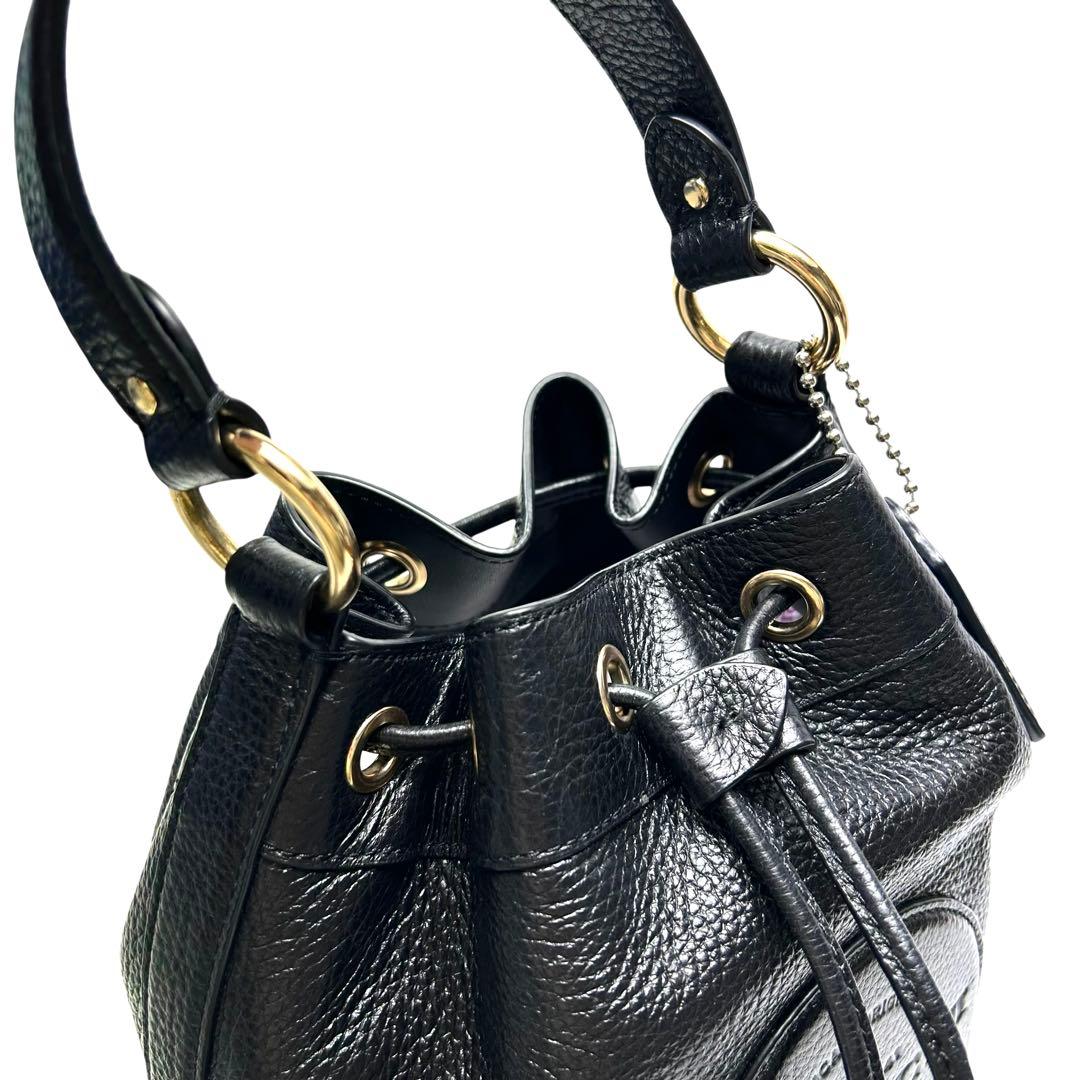 美品 COACH コーチ　デンプシー ドローストリング バケット バッグ　黒