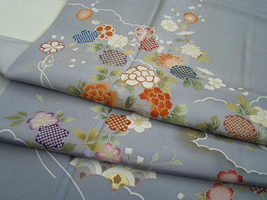 美品 極上一越地 本加工染 附下げ・訪問着（正絹）仕立上り＜HH2218＞