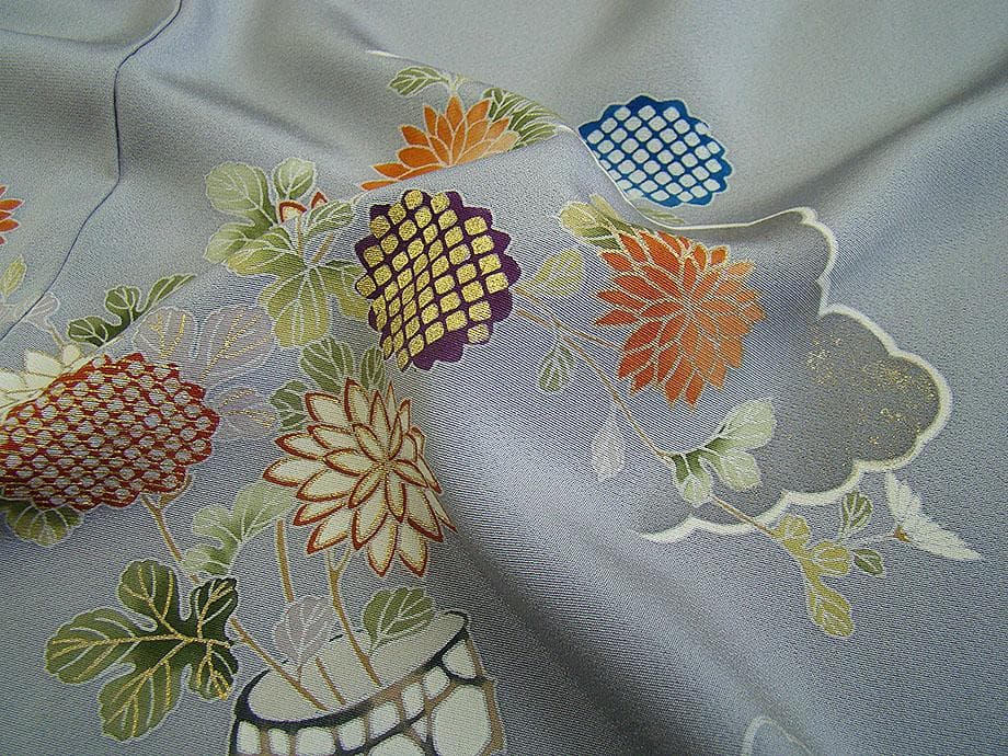 美品 極上一越地 本加工染 附下げ・訪問着（正絹）仕立上り＜HH2218＞