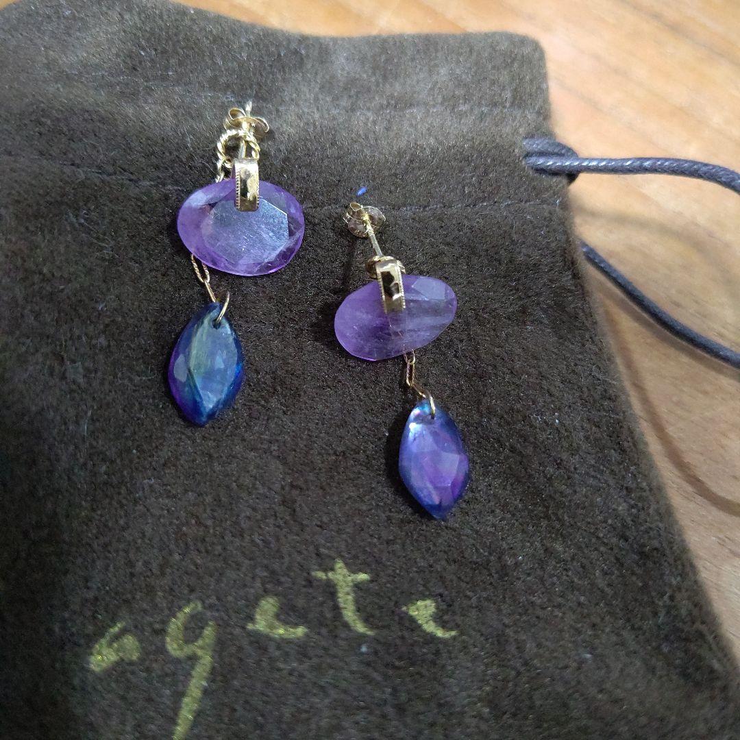 agete 2019限定 アメジスト カイヤナイト ピアス&チャームセット
