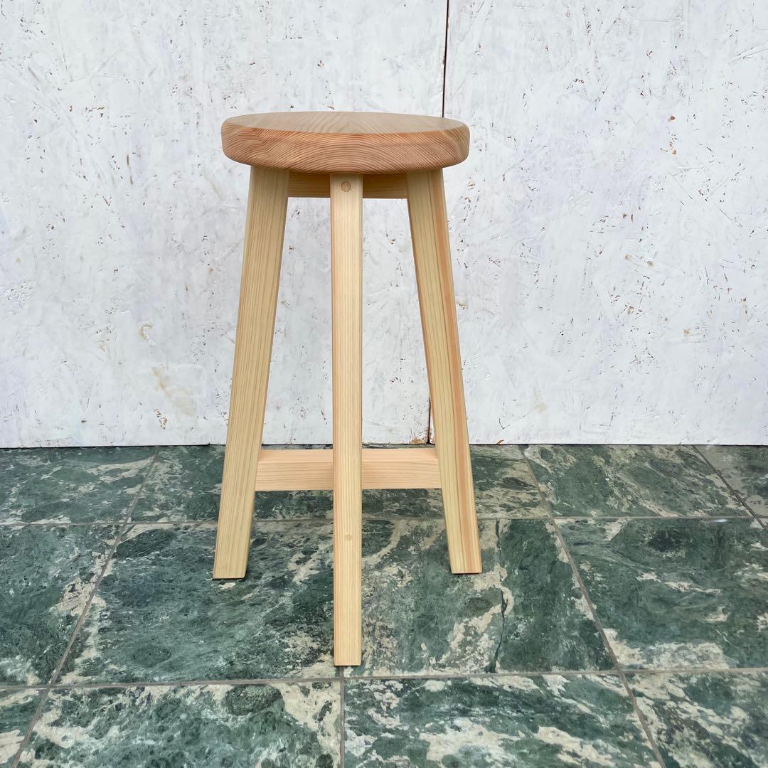専用出品　国産ひのき　木製スツール　丸椅子　カウンターチェアー