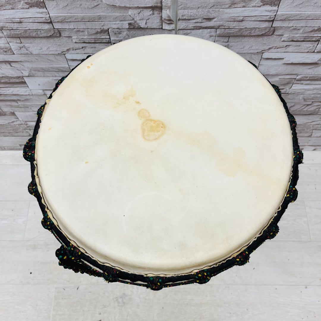 特大ジャンベ アフリカ民芸楽器 龍彫刻 木彫り