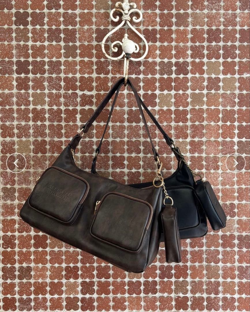 アリソンブラウン⭐︎新品バッグ、ポーチセット⭐︎ブラウン