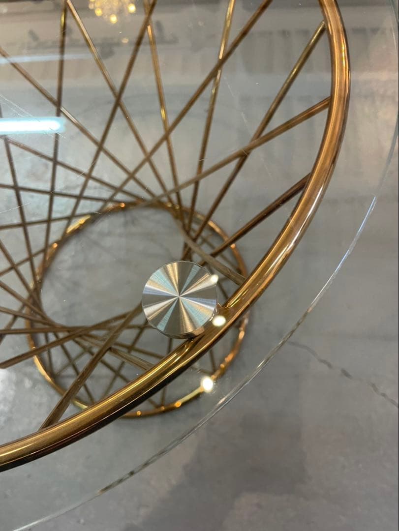 Francfranc マーリア サイドテーブル （クリア×ゴールド