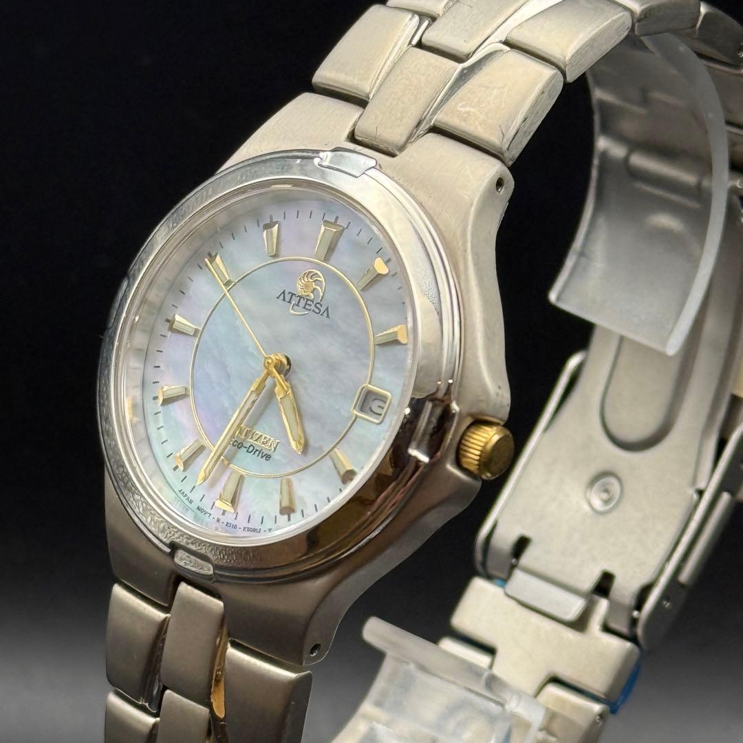 未使用 デッドストックCITIZEN ATTESA シェル文字盤 稼働品 メンズ