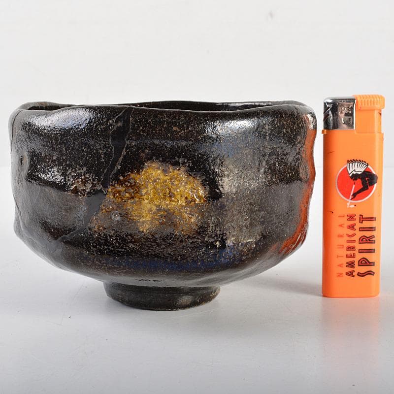 茶道具　高橋道八造　黒楽茶碗　共箱　M　R7088