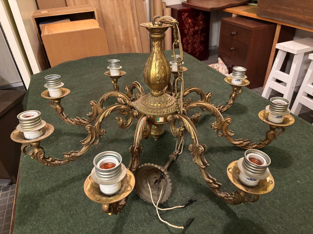 シ*ル様 イタリア製 ヴィンテージ 8灯 シャンデリア送料込